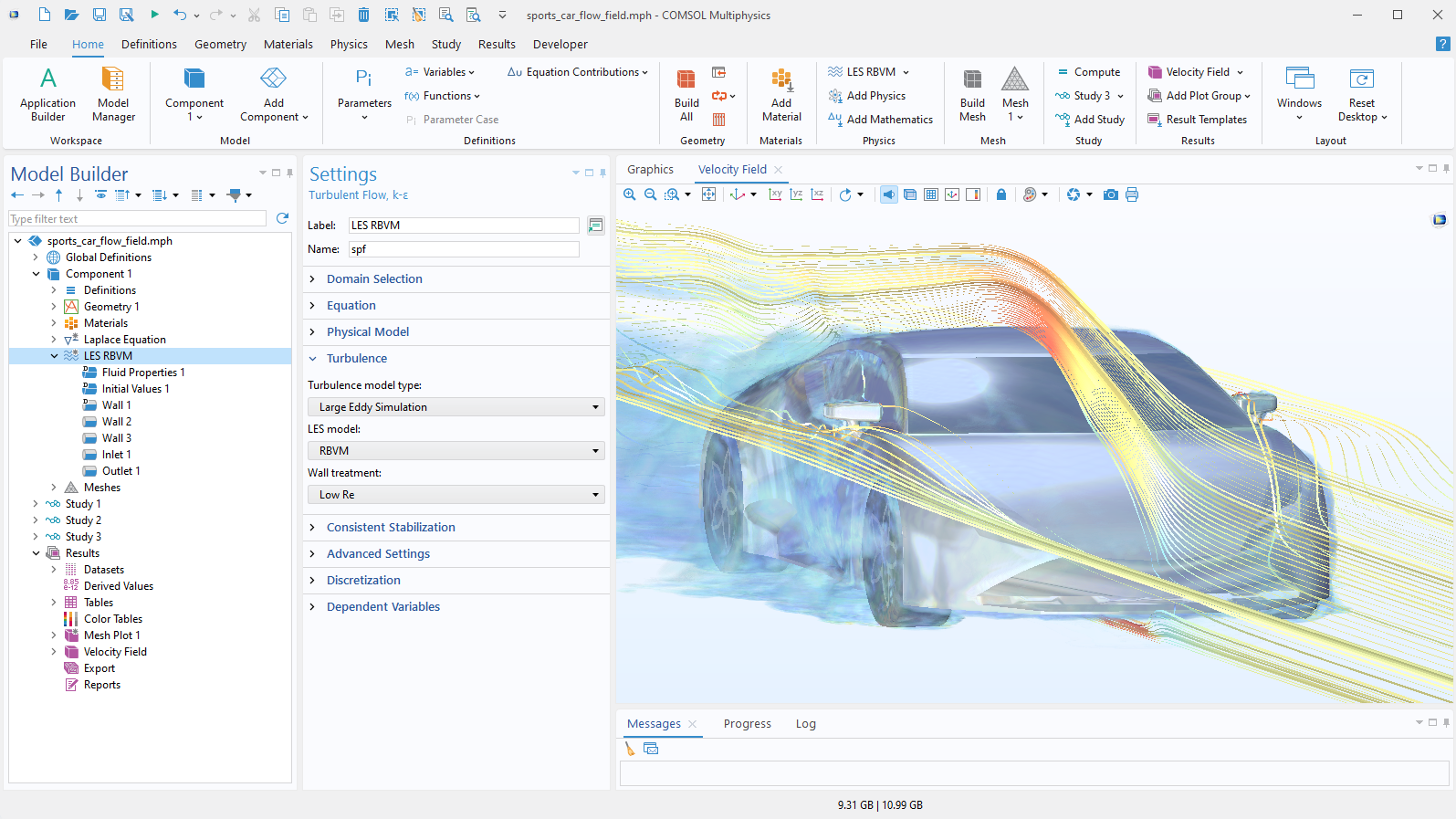 The COMSOL Multiphysics UI showing the Model Builder with a Coil node highlighted, the corresponding Settings window, and a permanent magnet motor model in the Graphics window.